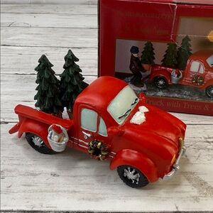 St Nicholas Square TRUCK w CHRISTMAS trees Christmas Village accessory read